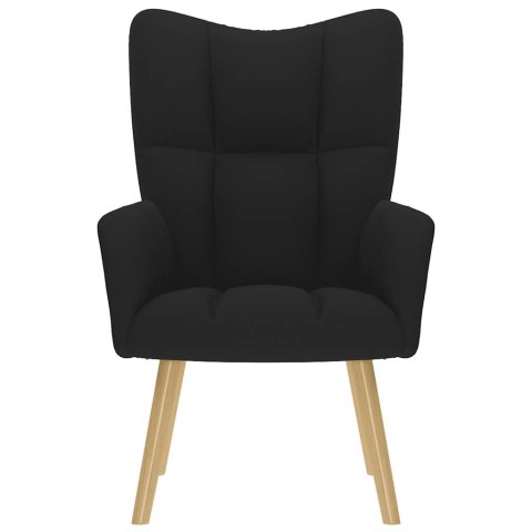 FOTEL WYPOCZYNKOWY CZARNY OBITY TKANINĄ