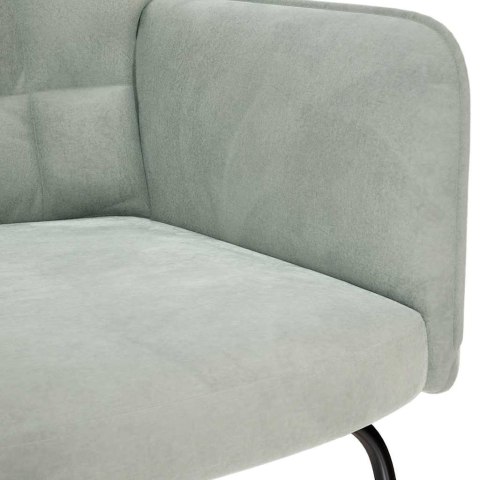 FOTEL BUJANY ZE STOŁKIEM JASNOSZARY AKSAMIT