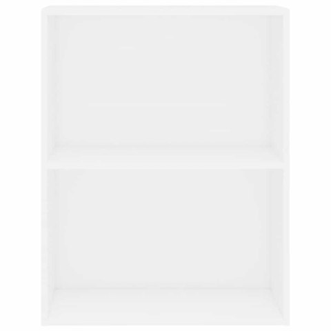 2-POZIOMOWA SZAFKA NA KSIĄŻKI BIAŁA DREWNO KLEJONE