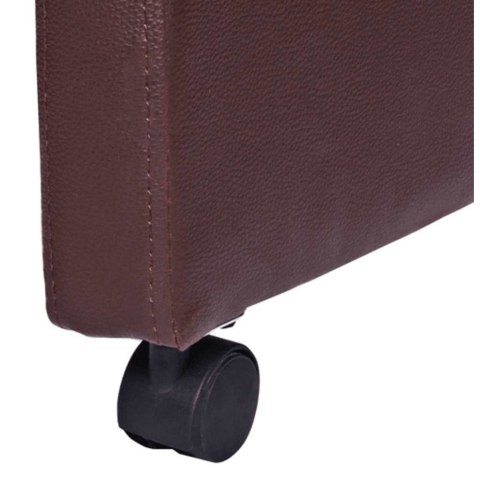 KRZESŁA STOŁOWE 2 SZT. BRĄZOWE OBITE SZTUCZNĄ SKÓRĄ