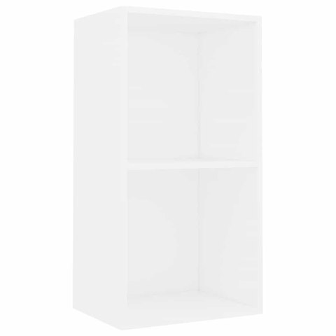 2-POZIOMOWA SZAFKA NA KSIĄŻKI BIAŁA DREWNO KLEJONE