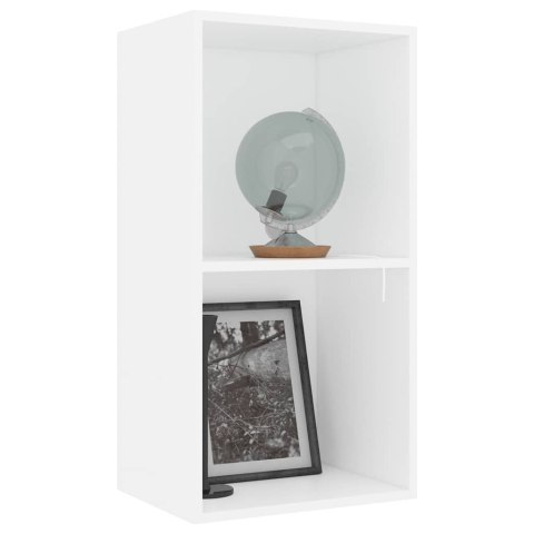 2-POZIOMOWA SZAFKA NA KSIĄŻKI BIAŁA DREWNO KLEJONE