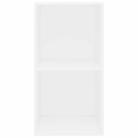 2-POZIOMOWA SZAFKA NA KSIĄŻKI BIAŁA DREWNO KLEJONE