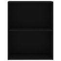 2-POZIOMOWA SZAFKA NA KSIĄŻKI CZARNA DREWNO KLEJONE