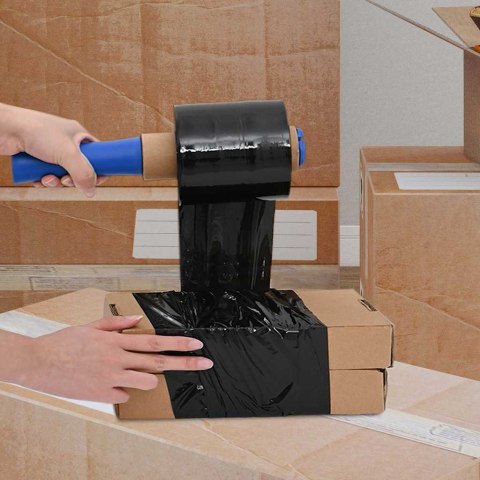 FOLIA STRETCH Z RĄCZKĄ 10 SZT. CZARNA 23ΜM 10CMX300M