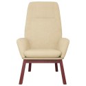 FOTEL WYPOCZYNKOWY KREMOWY OBITY TKANINĄ