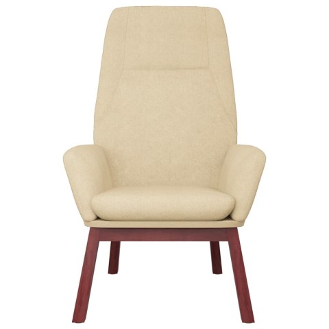 FOTEL WYPOCZYNKOWY KREMOWY OBITY TKANINĄ
