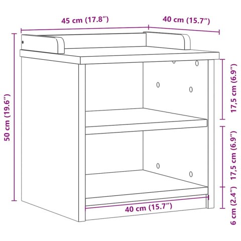 ŁAWKA DO PRZEDPOKOJU "SANDNES" 45X40X50CM DREWNO LITE SOSNOWE