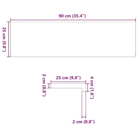 STOPNIE SCHODOWE 2 SZT. BRĄZOWE 90X25X2CM LITE DREWNO DĘBOWE
