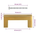 UCHWYTY MEBLOWE DO SZAFEK SZUFLAD KUCHENNYCH 10 SZT. ZŁOTE 64MM STAL NIERDZ.