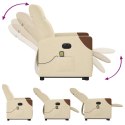PODNOSZONY FOTEL MASUJĄCY ELEKTRYCZNY ROZKŁADANY KREMOWY