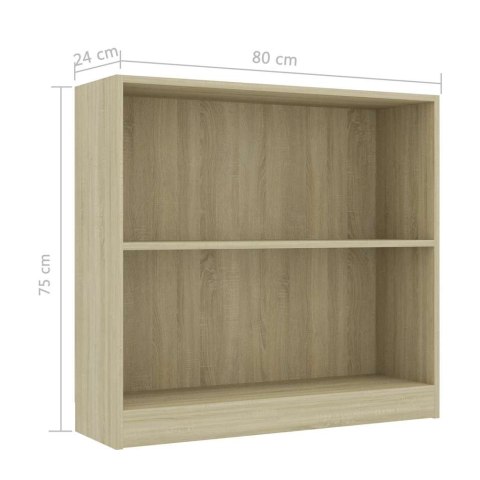 REGAŁ BIBLIOTECZNY SONOMA OAK 80X24X75CM DREWNO KLEJONE