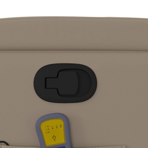 ROZKŁADANY FOTEL MASUJĄCY CAPPUCCINO OBITY SZTUCZNĄ SKÓRĄ