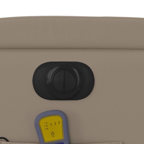 ROZKŁADANY FOTEL MASUJĄCY ELEKTRYCZNY CAPPUCCINO EKOSKÓRA