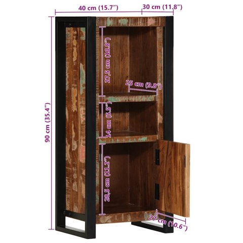 SZAFKA ŁAZIENKOWA 40X30X90CM LITE DREWNO ODZYSKANE