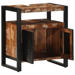 SZAFKA POD UMYWALKĘ ŁAZIENKOWĄ 55X35X60CM LITE DREWNO ODZYSKANE