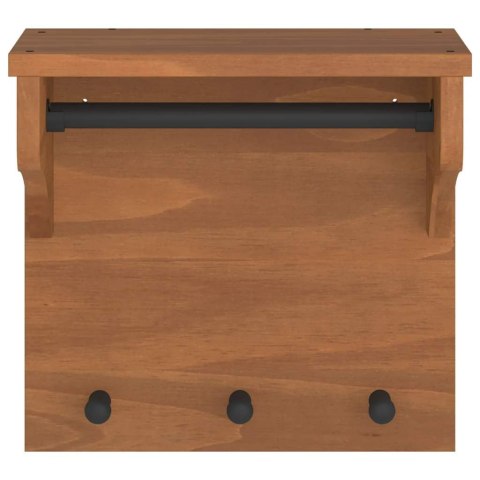 WIESZAK ŚCIENNY NA UBRANIA SANDNES 43X30X42CM DREWNO LITE SOSNA