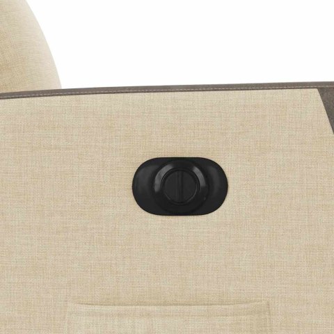 ELEKTRYCZNY FOTEL ROZKŁADANY KREMOWY OBITY TKANINĄ