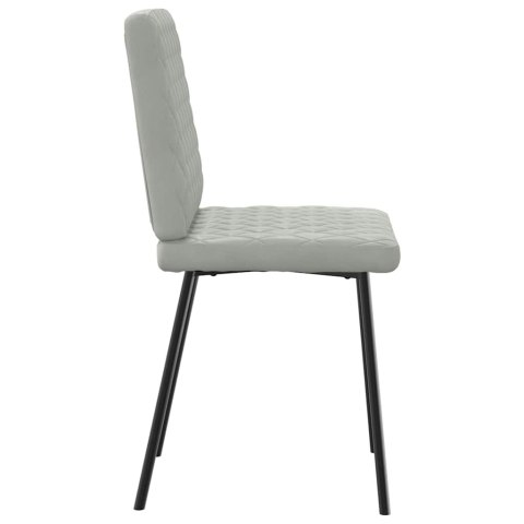 KRZESŁA STOŁOWE 2 SZT. JASNOSZARE AKSAMITNE