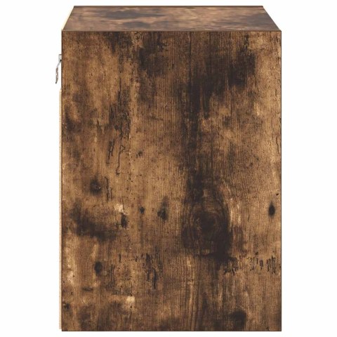 GARAŻOWE SZAFKI ŚCIENNE 2 SZT. DĄB WĘDZONY DREWNO KLEJONE