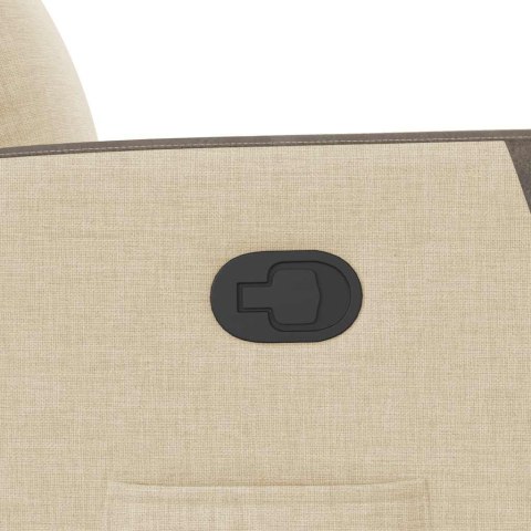 FOTEL ROZKŁADANY KREMOWY OBITY TKANINĄ