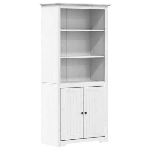 BIBLIOTECZKA BODO BIAŁA 82X40X173CM LITE DREWNO SOSNOWE
