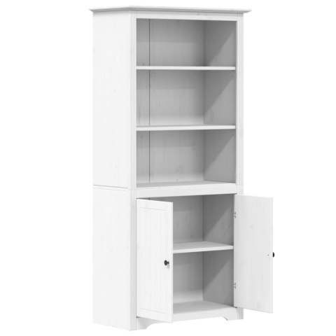BIBLIOTECZKA BODO BIAŁA 82X40X173CM LITE DREWNO SOSNOWE