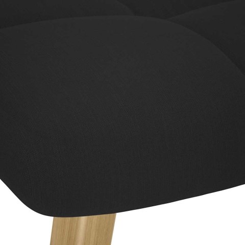 FOTEL Z PODNÓŻKIEM CZARNY OBITY TKANINĄ