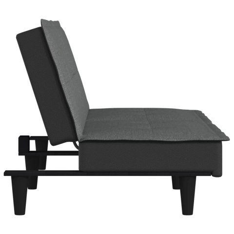 KANAPA ROZKŁADANA CIEMNOSZARA TAPICEROWANA TKANINĄ