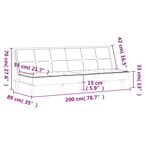 KANAPA ROZKŁADANA CIEMNOSZARA TAPICEROWANA TKANINĄ