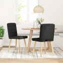 KRZESŁA STOŁOWE 2 SZT. CZARNE OBITE TKANINĄ