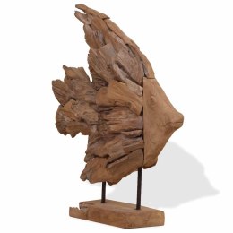 VidaXL Rzeźba Ryba Teak 40x12x57 cm