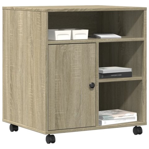 SZAFKA POD DRUKARKĘ Z KÓŁKAMI DĄB SONOMA 60X50X67CM