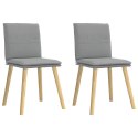 KRZESŁA STOŁOWE 2 SZT. JASNOSZARE OBITE TKANINĄ