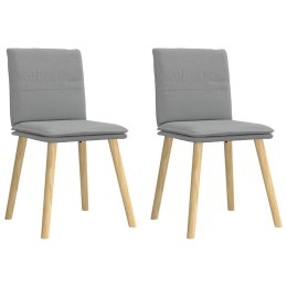 KRZESŁA STOŁOWE 2 SZT. JASNOSZARE OBITE TKANINĄ