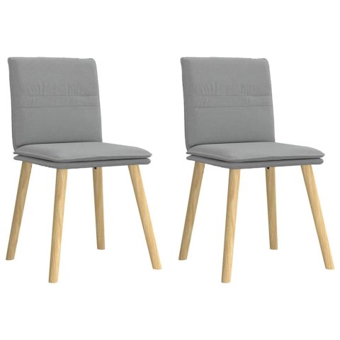 KRZESŁA STOŁOWE 2 SZT. JASNOSZARE OBITE TKANINĄ