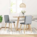 KRZESŁA STOŁOWE 2 SZT. JASNOSZARE OBITE TKANINĄ