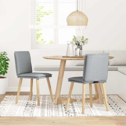 KRZESŁA STOŁOWE 2 SZT. JASNOSZARE OBITE TKANINĄ