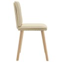 KRZESŁA STOŁOWE 2 SZT. KREMOWE OBITE TKANINĄ