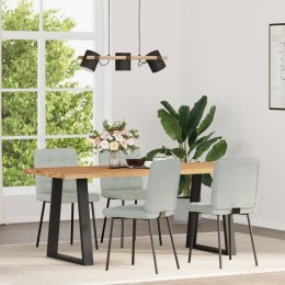 KRZESŁA STOŁOWE 4 SZT. JASNOSZARE OBITE AKSAMITEM