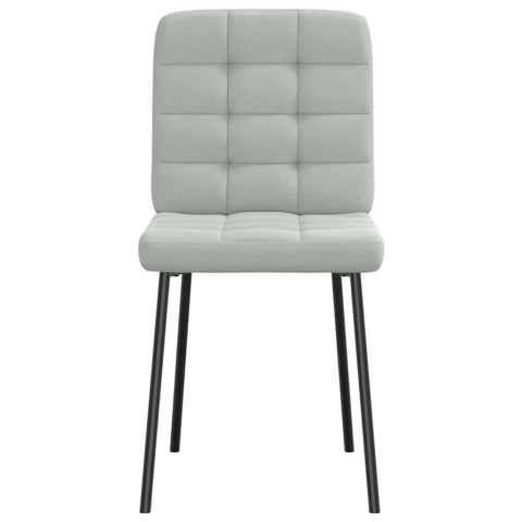 KRZESŁA STOŁOWE 4 SZT. JASNOSZARE OBITE AKSAMITEM