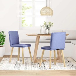 KRZESŁA DO JADALNI 2 SZT. JEANS NIEBIESKI TKANINA