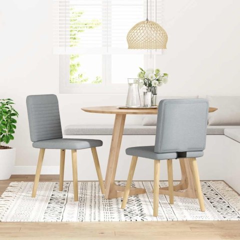 KRZESŁA STOŁOWE 2 SZT. JASNOSZARE OBITE TKANINĄ
