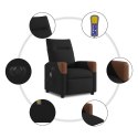 ROZKŁADANY FOTEL MASUJĄCY ELEKTRYCZNY CZARNY TKANINA