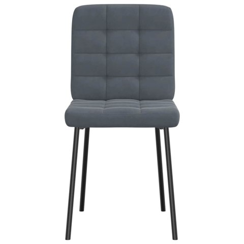 KRZESŁA STOŁOWE 2 SZT. CIEMNOSZARE AKSAMITNE