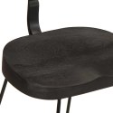 HOKERY BAROWE 2 SZT. CZARNY 49X43X79CM DREWNO LITE MANGO