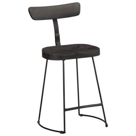 HOKERY BAROWE 2 SZT. CZARNY 49X43X79CM DREWNO LITE MANGO