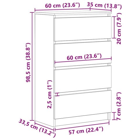KOMODA STARE DREWNO 60X35X98,5CM DREWNO KLEJONE