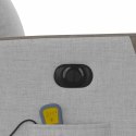 ROZKŁADANY FOTEL MASUJĄCY ELEKTRYCZNY SZARA TKANINA
