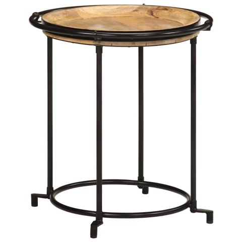 2-CZĘŚCIOWY ZESTAW STOLIKÓW BOCZNYCH Z LITEGO DREWNA MANGO